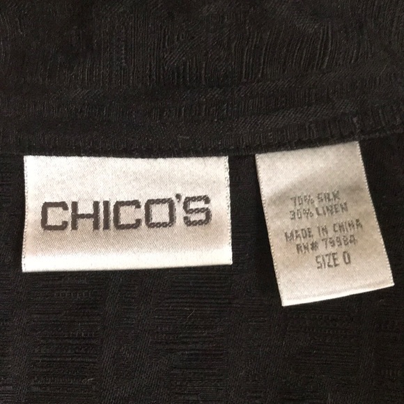 Chico’s black silk and linen jacket - Picture 2 of 8